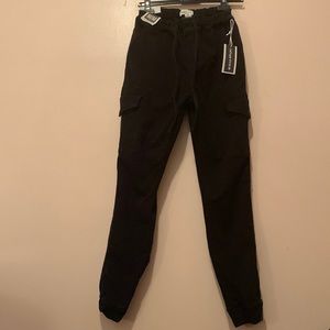 Black High waist cargo jogging in denim from Urban Planet size M